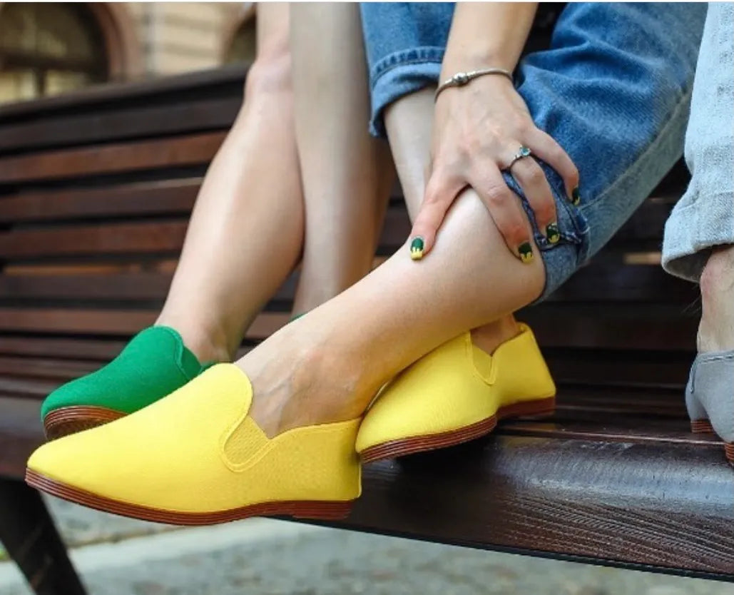 Yellow and green Javer shoes