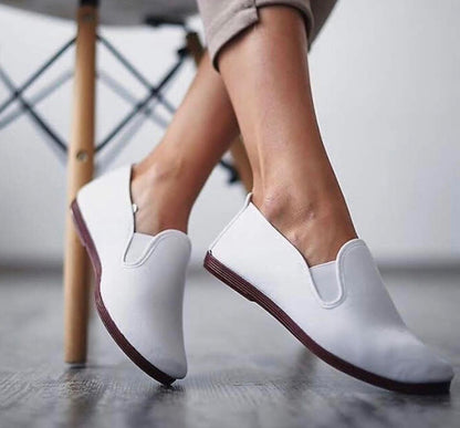 White minimalist summer shoes by Javer, lightweight Spanish footwear 