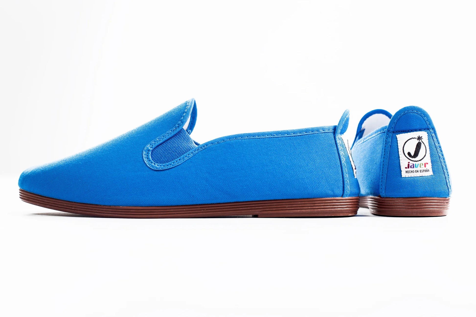 Javer Blue slip-on shoe with a visible brand logo on a white background