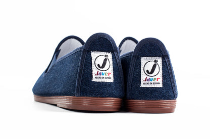 Denim casual canvas shoes by Javer, durable Spanish summer footwear 