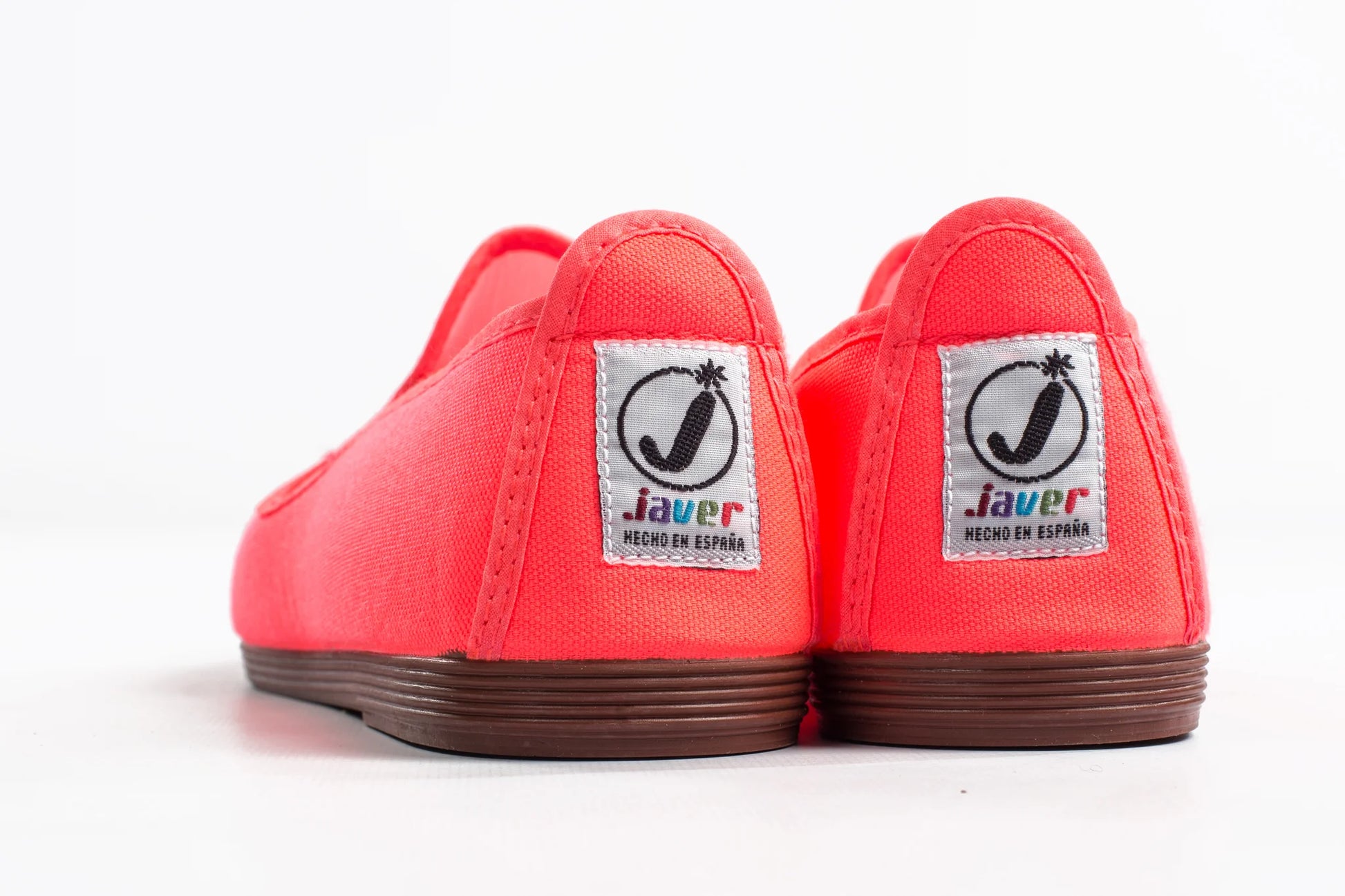 Javer Red shoes with 'Jauer' logo on a white background