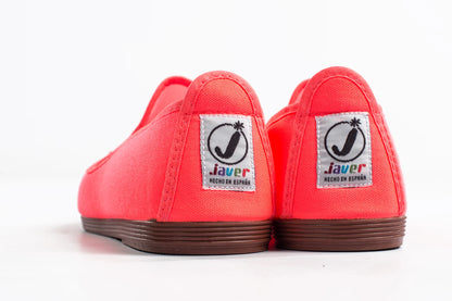 Javer Red shoes with 'Jauer' logo on a white background