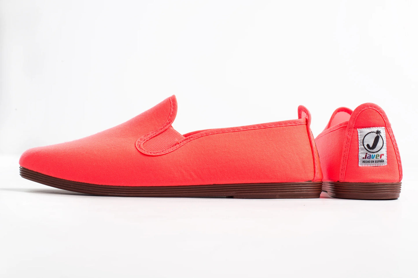 Javer Red slip-on shoe with a visible brand logo on a white background