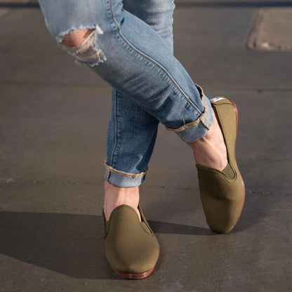 Khaki casual canvas shoes by Javer, neutral Spanish summer shoes 