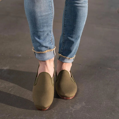 Khaki casual canvas shoes by Javer, neutral Spanish summer shoes 