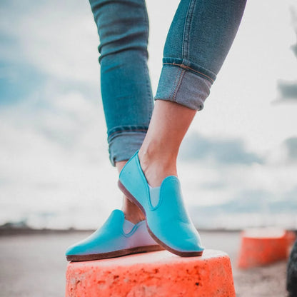 Light blue casual summer shoes by Javer, breathable Spanish shoes 