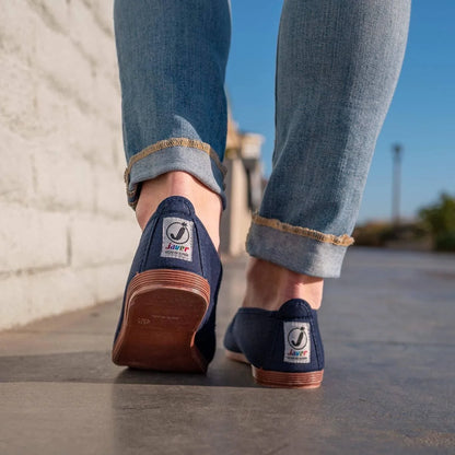 Navy blue summer shoes by Javer, classic Spanish casual footwear 